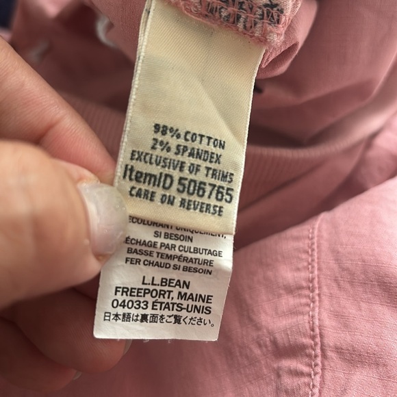 L.L. Bean Pink Pull On stretch Capri pants with Drawstring Waist size L - Picture 6 of 8